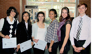 EEB Undergraduate Research Fair Certificates of Excellence winners +